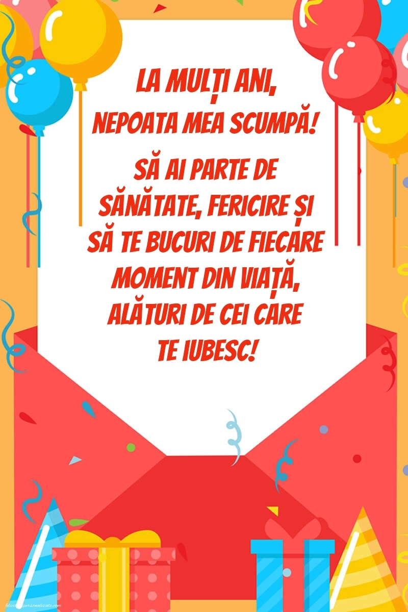 Imagini de LA MULȚI ANI Nepoata Mea: Baloane și Cadouri