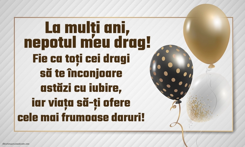 Felicitări și Imagini de Ziua de Naștere pentru Nepot: Baloane