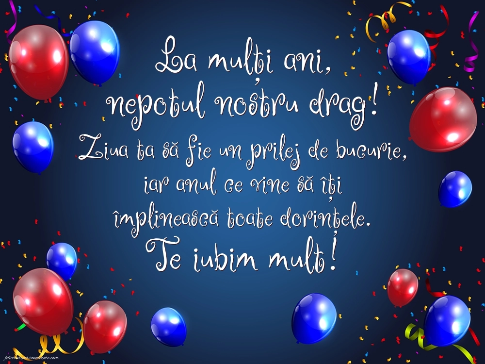 Felicitări și Imagini de Ziua de Naștere pentru Nepot: Baloane