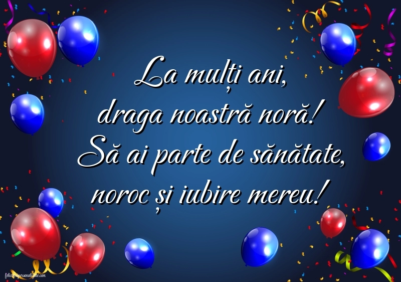 La mulți ani, nora mea! - Imagini cu mesaje frumoase: Baloane