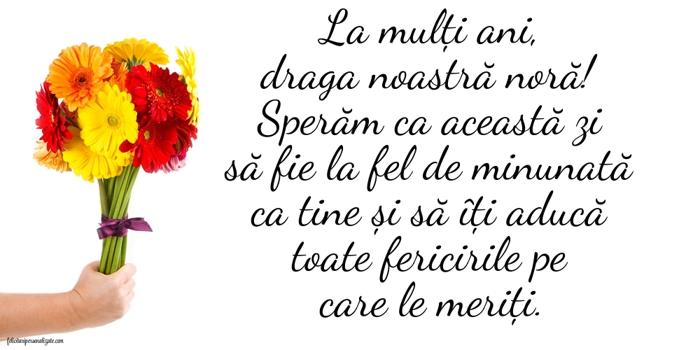 Felicitări frumoase de Ziua de Naștere pentru Noră: Flori