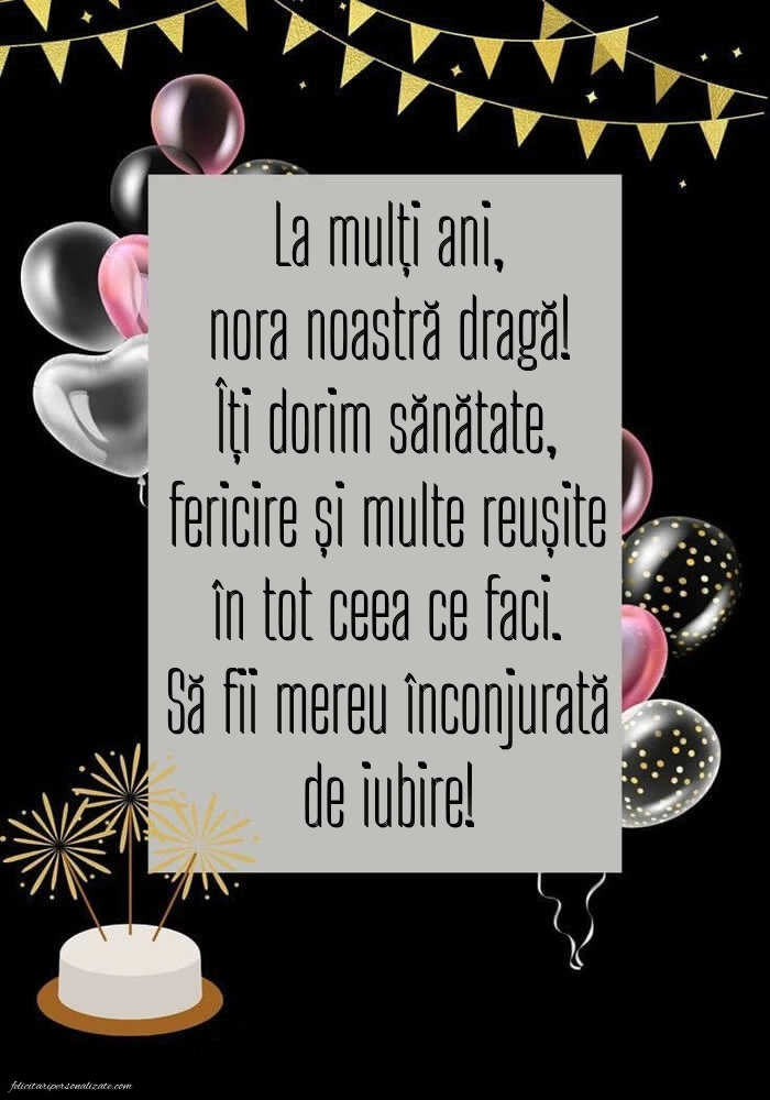 Imagini La Mulți Ani Nora Mea: Baloane și Tort