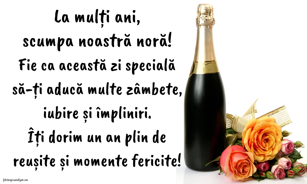 Imagini cu La mulți ani pentru nora mea: Șampanie și flori