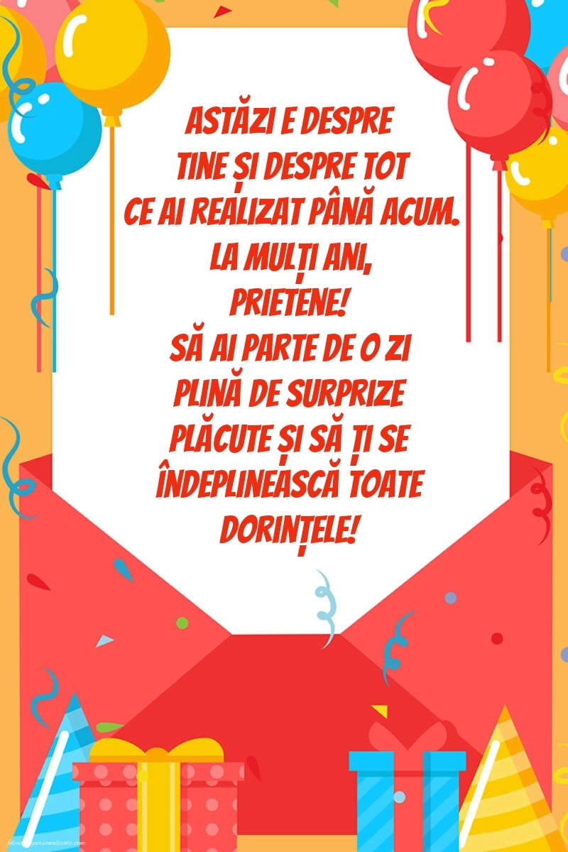 Imagini La Mulți Ani Prietenul Meu: Baloane și Cadouri