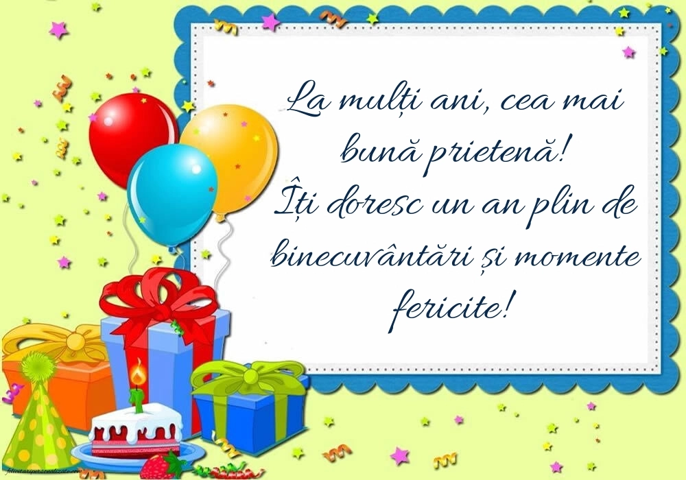 Imagini La Mulți Ani Prietena Mea: Baloane și Cadouri