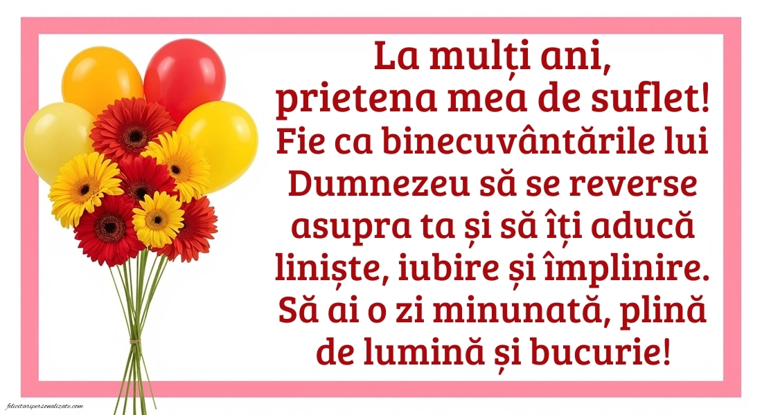 Poze cu urări de LA MULȚI ANI pentru prietenă: Gerbera