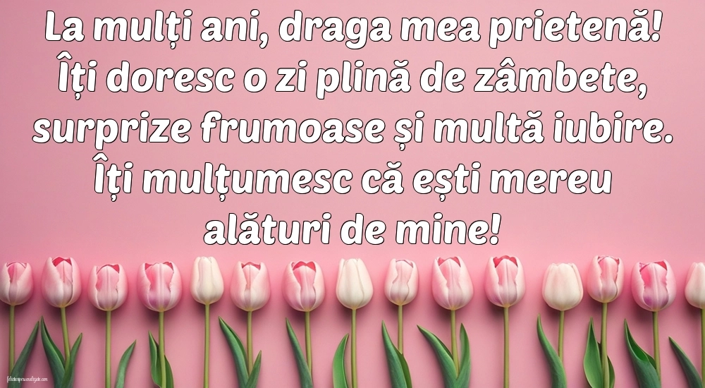 Poze cu urări de LA MULȚI ANI pentru prietenă: Lalele