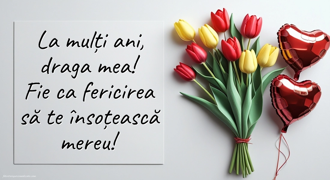 Poze cu urări de LA MULȚI ANI pentru prietenă: Flori și Inimioare