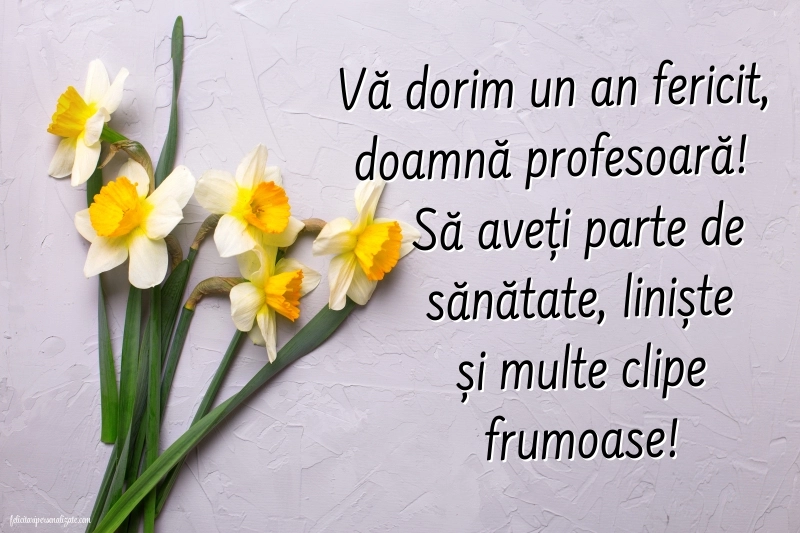Felicitări frumoase de Ziua de Naștere pentru Profesoară: Flori