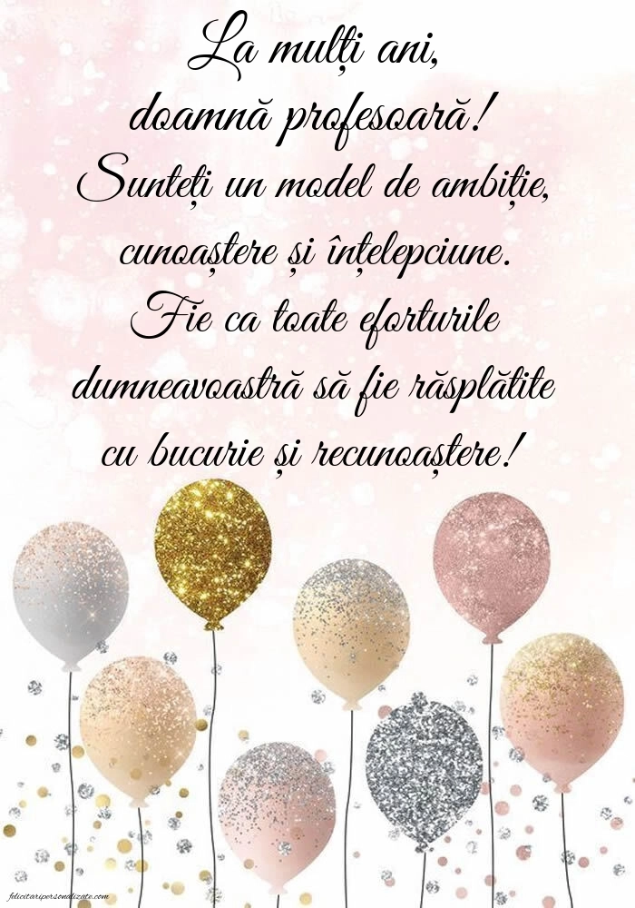 Imagini frumoase de LA MULȚI ANI pentru Profesoară: Baloane