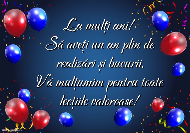 La mulți ani, doamna profesoară! Imagini și Felicitări Sincere și Călduroase.: Baloane