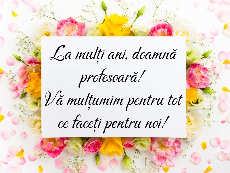 Imagini frumoase de LA MULȚI ANI pentru Profesoară: Flori