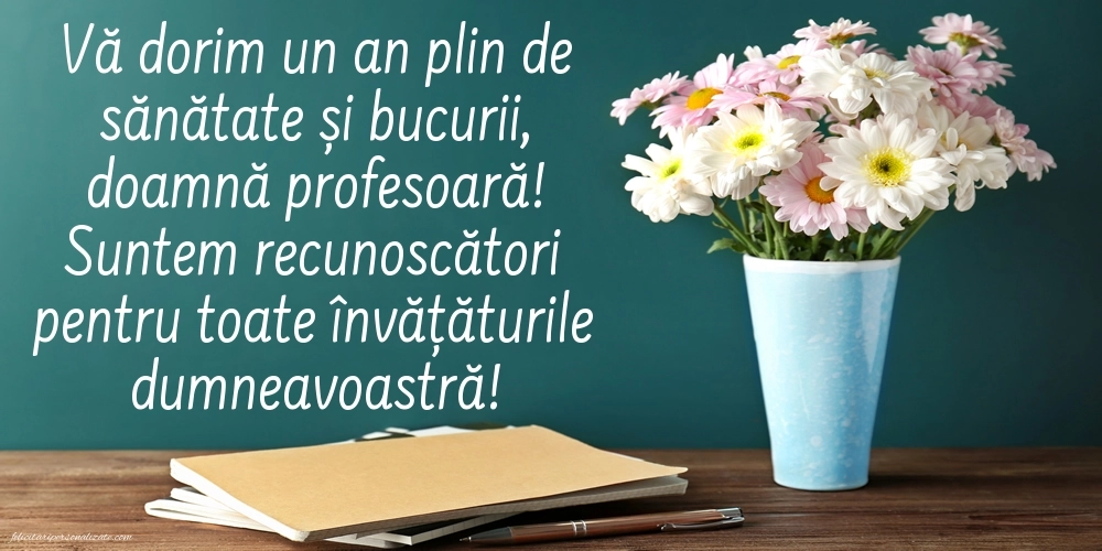 Felicitări frumoase de Ziua de Naștere pentru Profesoară: Școală