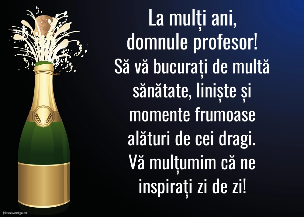 Imagini de LA MULȚI ANI pentru Profesor: Șampanie
