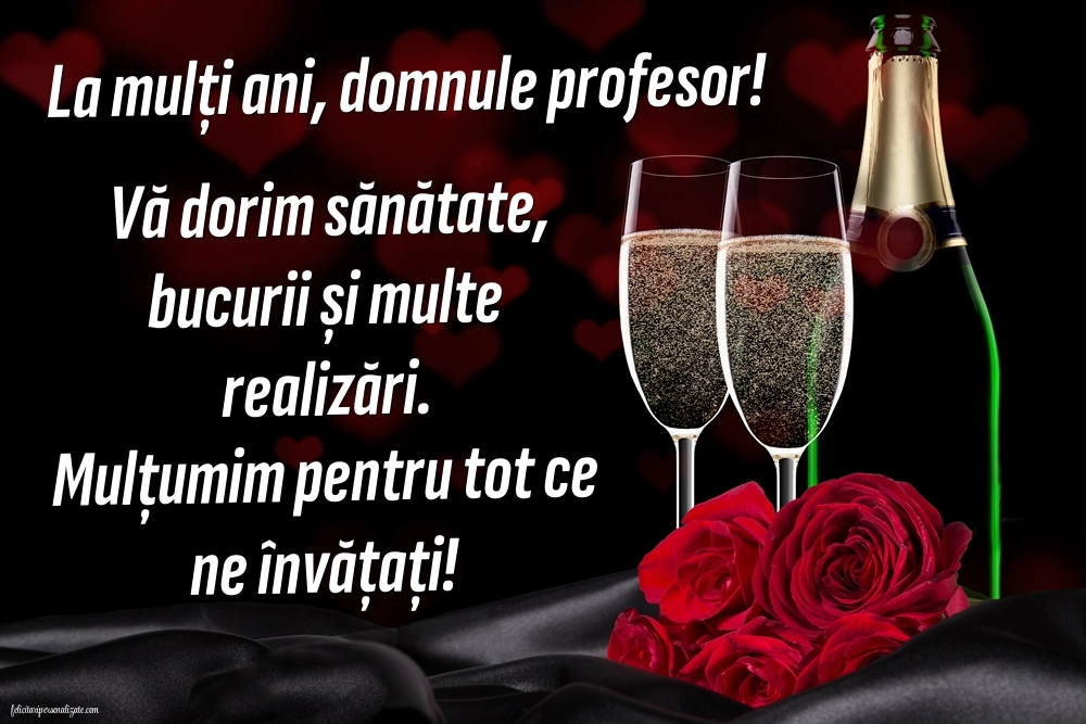Felicitări și imagini de Ziua de Naștere pentru Profesor: Șampanie