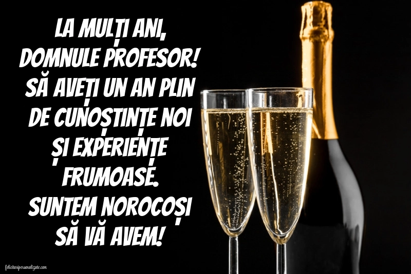Felicitări și imagini de Ziua de Naștere pentru Profesor: Șampanie