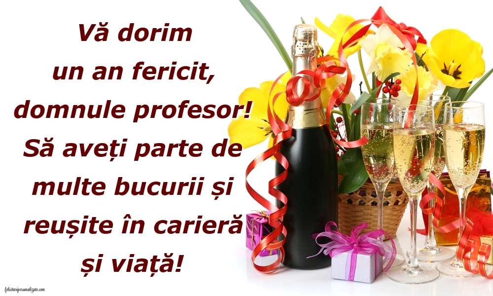 Imagini de LA MULȚI ANI pentru Profesor: Șampanie și flori