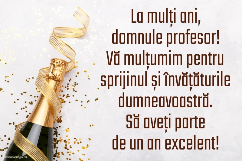 Felicitări și imagini de Ziua de Naștere pentru Profesor: Șampanie