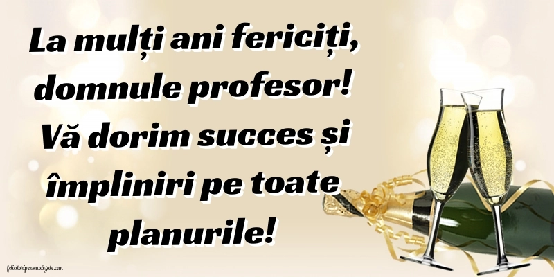Felicitări și imagini de Ziua de Naștere pentru Profesor: Șampanie