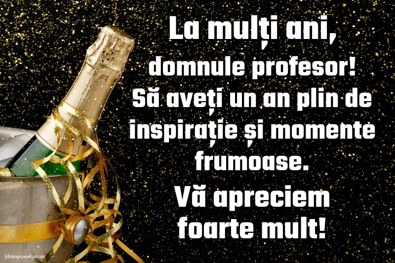 Felicitări și imagini de Ziua de Naștere pentru Profesor: Șampanie