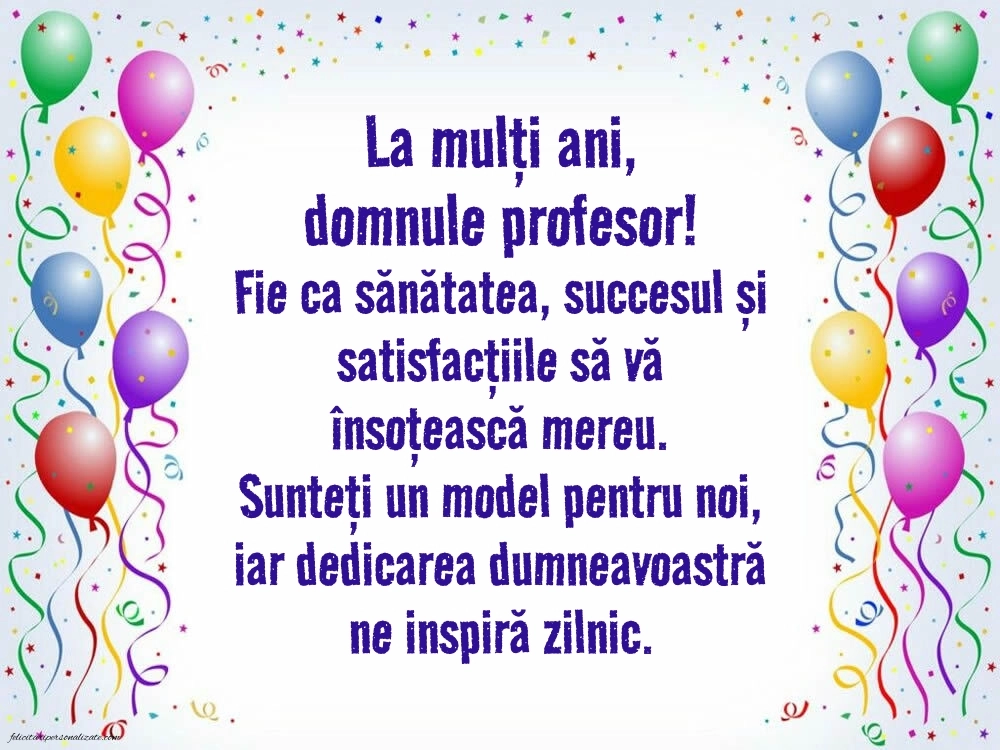 Imagini de LA MULȚI ANI pentru Profesor: Baloane