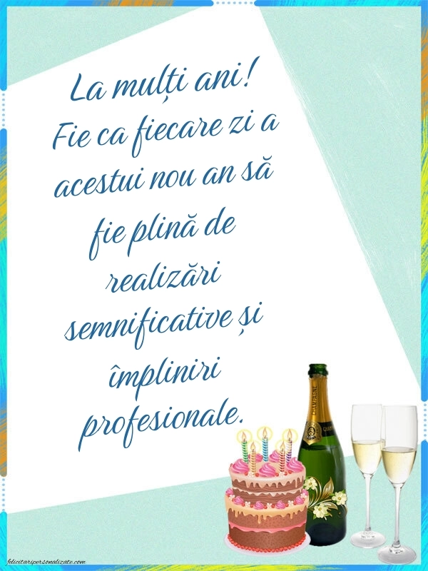 Imagini cu LA MULȚI ANI pentru șef: Șampanie și tort