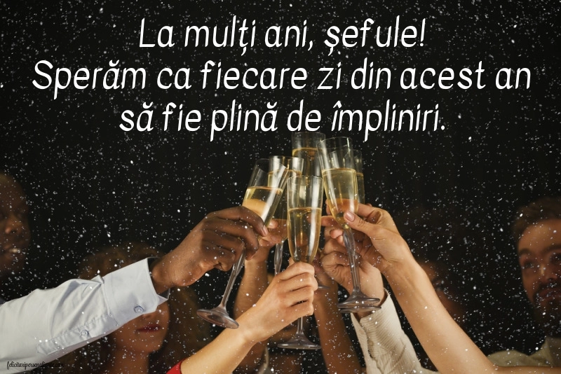 Imagini cu LA MULȚI ANI pentru șef: Șampanie