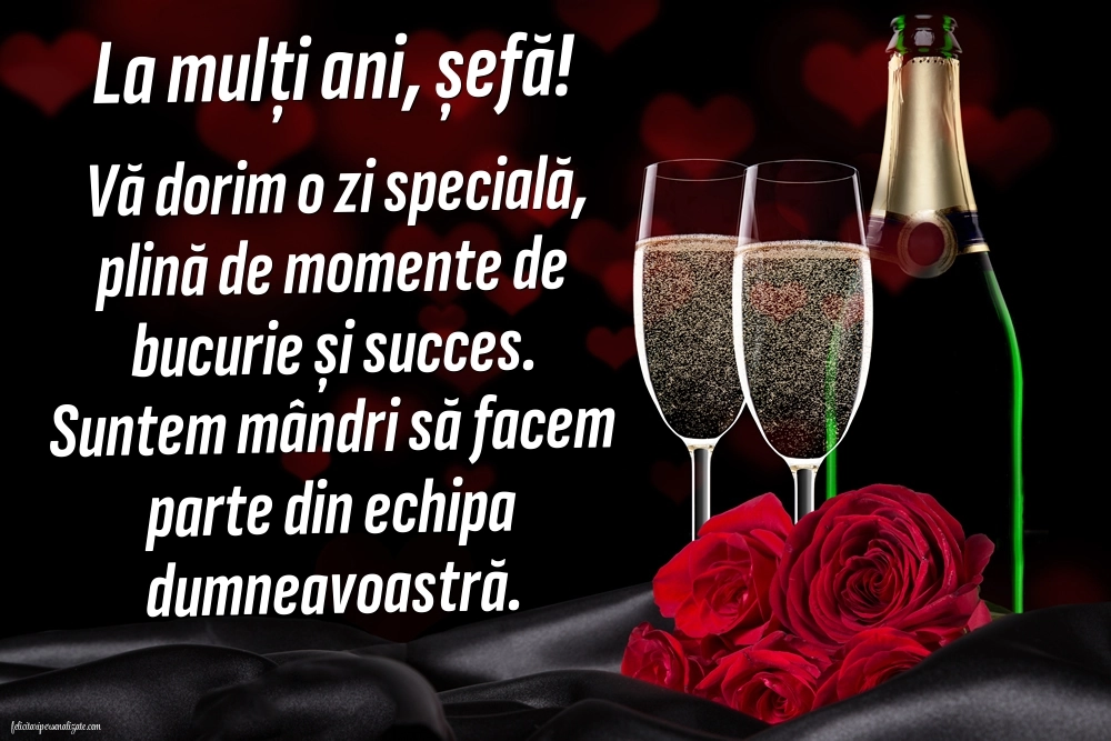 Imagini cu LA MULȚI ANI pentru șefa: Șampanie