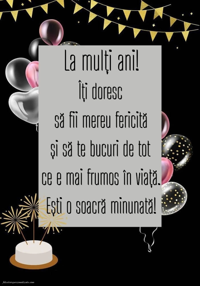 Imagini La Mulți Ani Soacra mea: Baloane și Tort