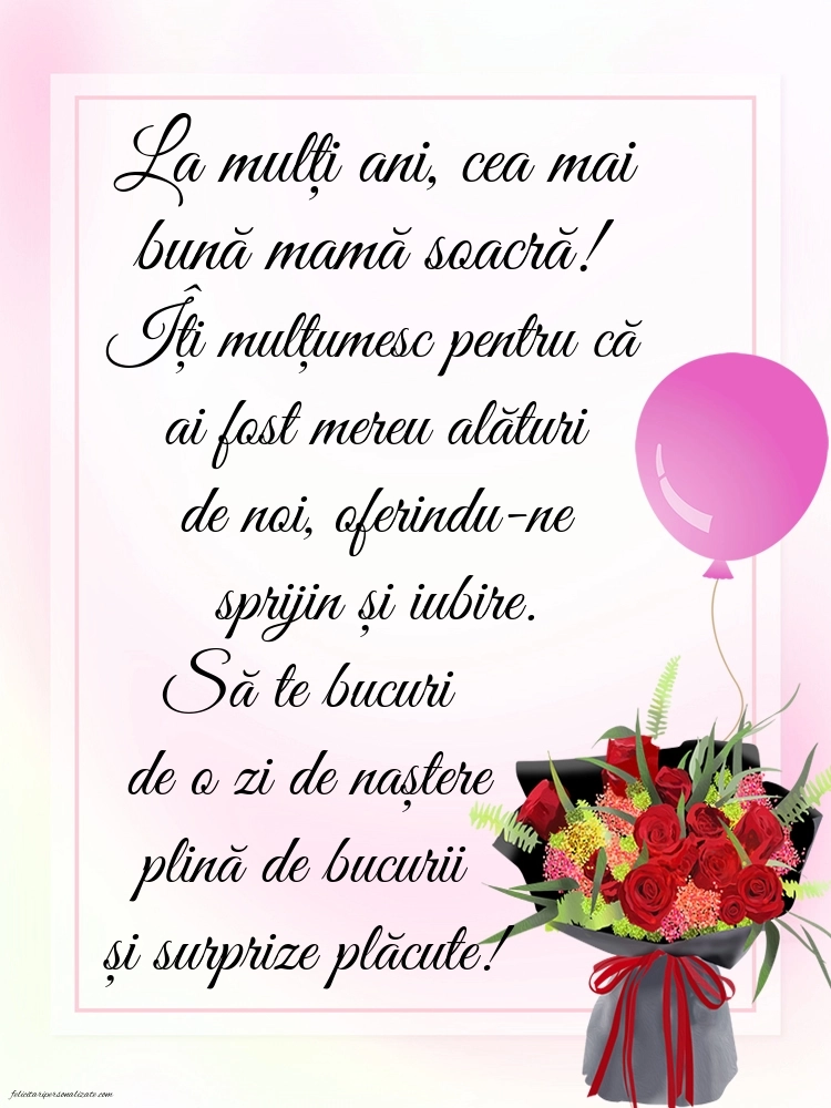 Felicitări frumoase de Ziua de Naștere pentru Soacră: Flori