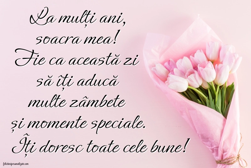 Felicitări frumoase de Ziua de Naștere pentru Soacră: Flori