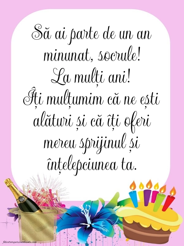 Imagini cu La mulți ani pentru socrul meu: Șampanie și tort