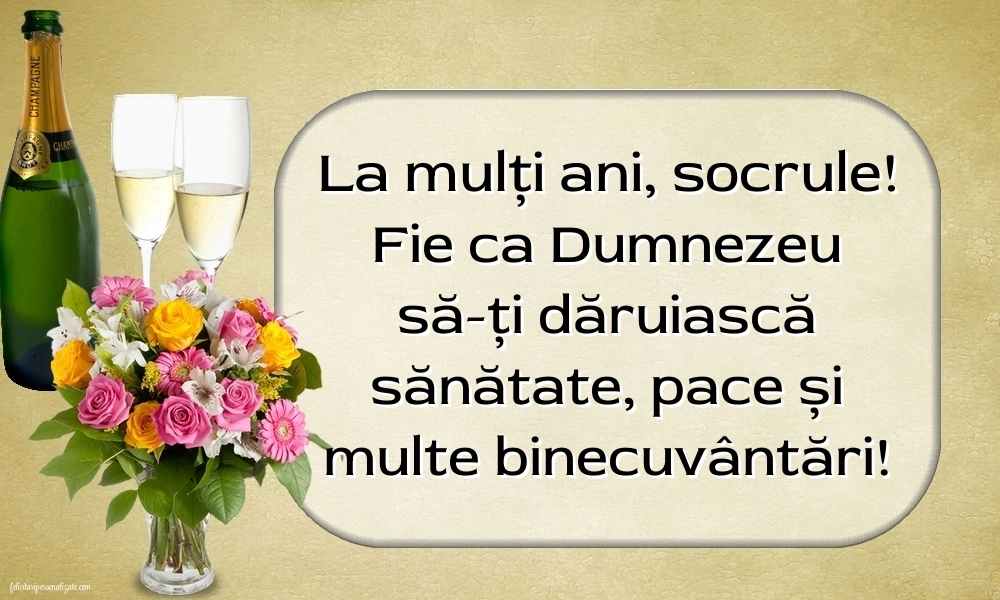 Imagini cu La mulți ani pentru socrul meu: Șampanie și flori