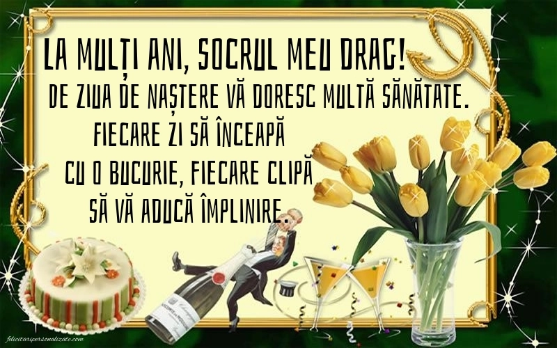 Imagini de LA MULȚI ANI tata socru: Șampanie și tort