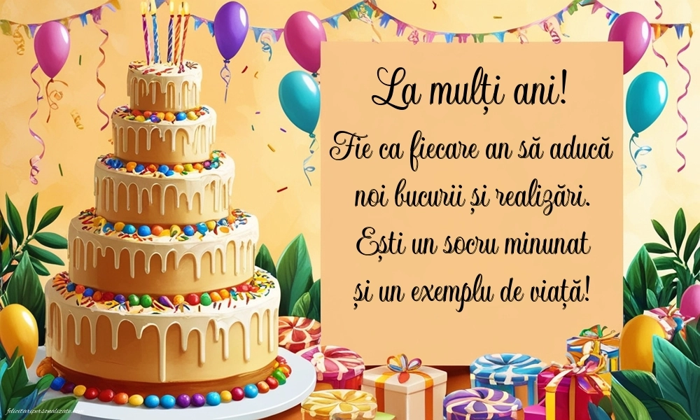 Imagini cu mesaje de la mulți ani pentru socru: Tort