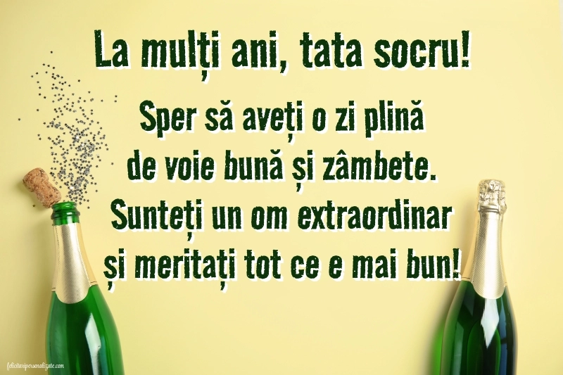 Felicitări și Imagini de Ziua de Naștere pentru Socru: Șampanie și confetti
