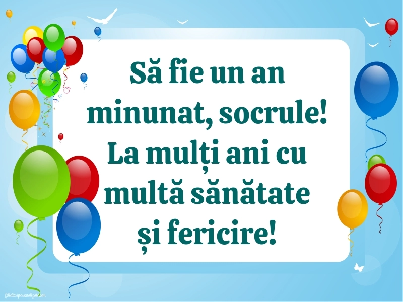 Imagini cu mesaje de la mulți ani pentru socru: Baloane