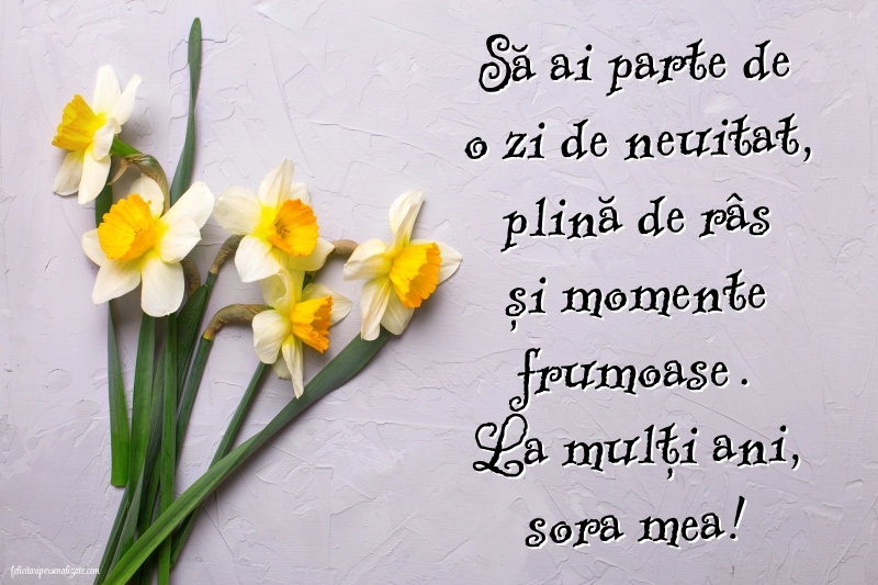 Felicitări de LA MULȚI ANI pentru surori: Flori