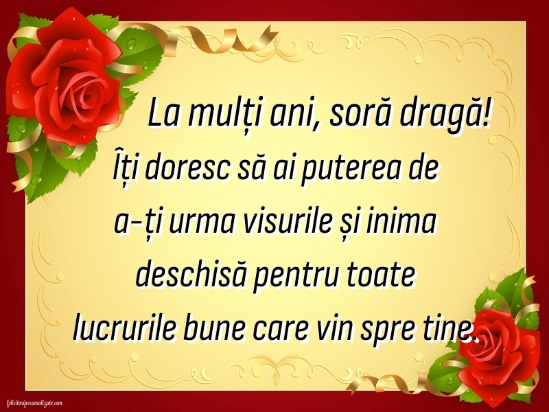 La mulți ani, sora mea! - Imagini cu mesaje frumoase: Flori