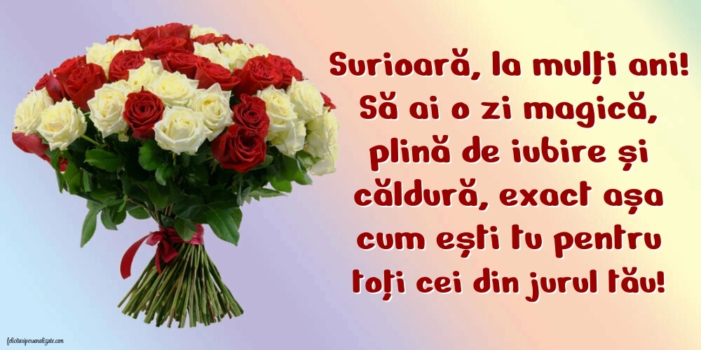La mulți ani, sora mea! - Imagini cu mesaje frumoase: Flori