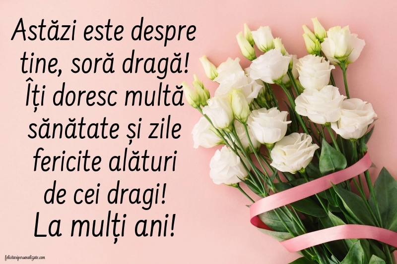Felicitări de LA MULȚI ANI pentru surori: Flori