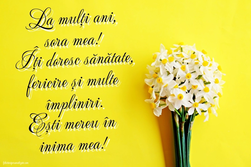 Felicitări de LA MULȚI ANI pentru surori: Flori