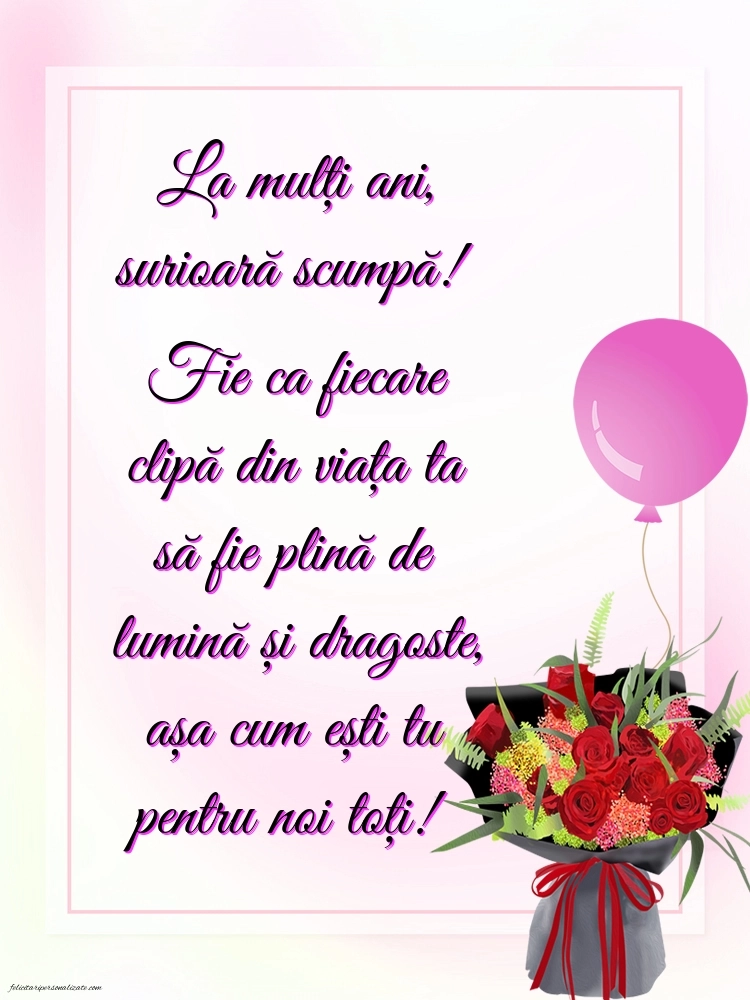 La mulți ani, sora mea! - Imagini cu mesaje frumoase: Flori