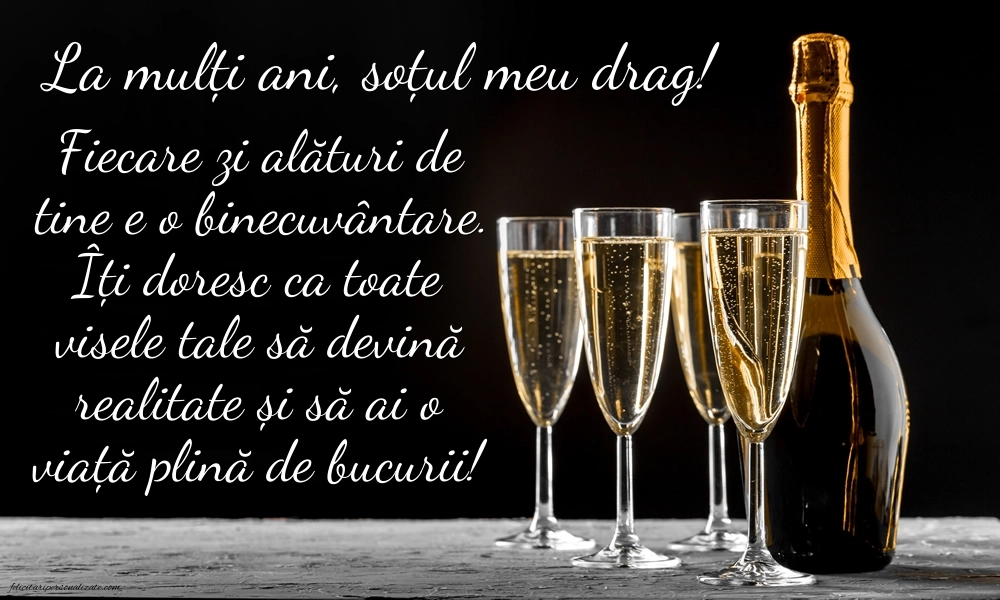 Imagini cu mesaje de La mulți ani pentru soț: Șampanie