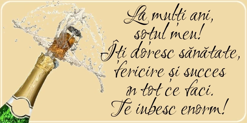 Felicitări și Imagini de Ziua de Naștere pentru Soț: Șampanie