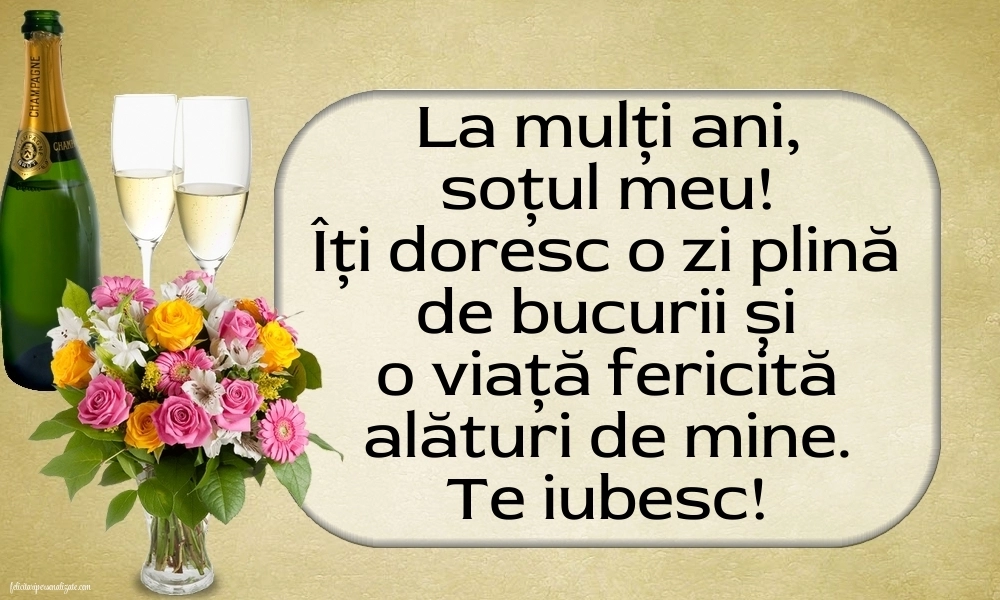 Imagini La Mulți Ani Soțul Meu: Șampanie și flori