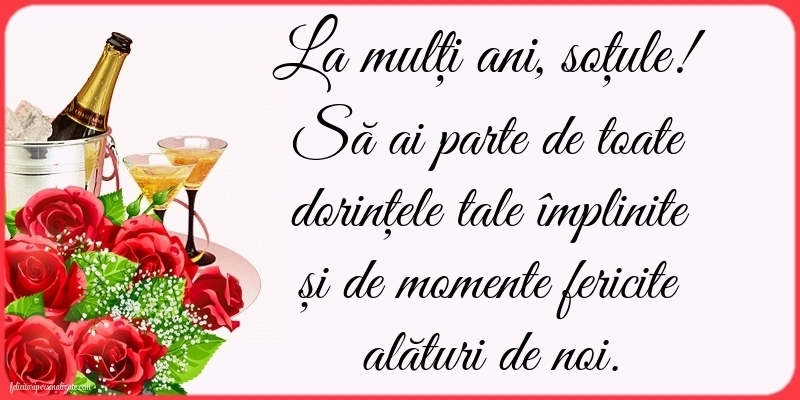 Imagini cu La mulți ani pentru soț: Șampanie și flori