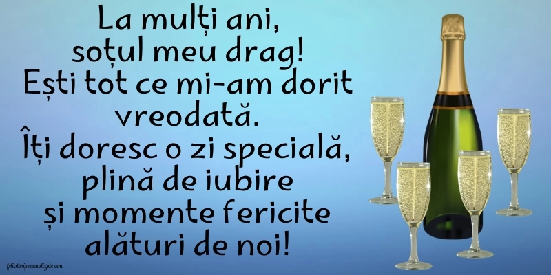 Felicitări și Imagini de Ziua de Naștere pentru Soț: Șampanie