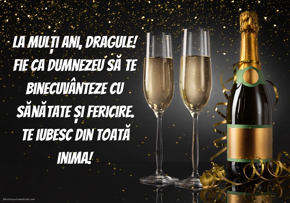 Imagini cu mesaje de La mulți ani pentru soț: Șampanie