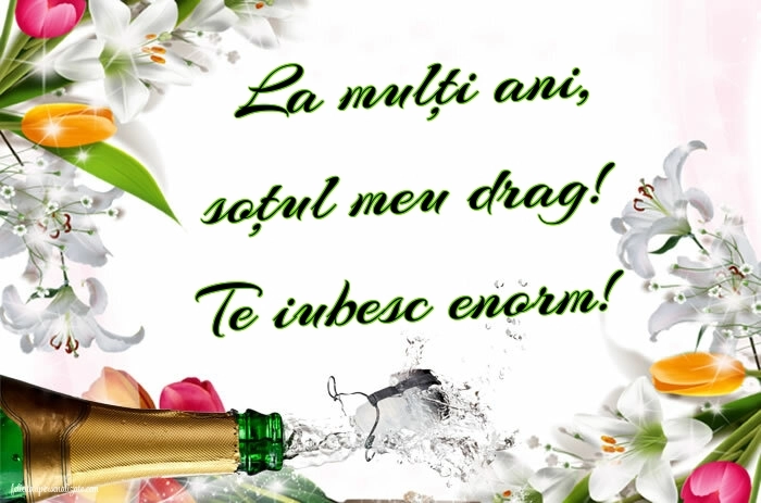 Imagini cu La mulți ani pentru soț: Șampanie și flori